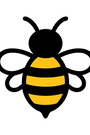 black and yellow bee icon